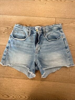 Frame Denim Faded Light Blue Distressed Cutoff Shorts